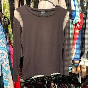 Kuhl Long Sleeve Women's Tee in Charcoal with Light Gray Accents